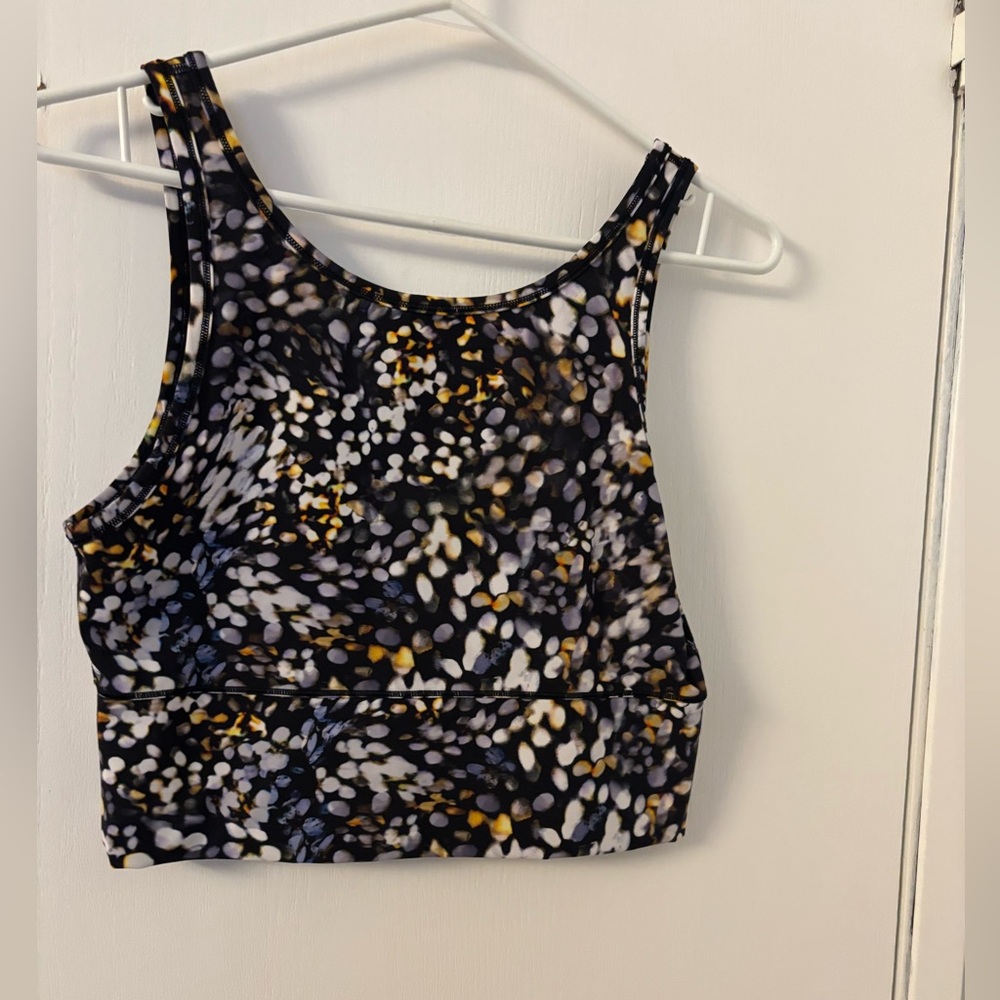 Lululemon Women's Black Speckled Cropped Tank Top